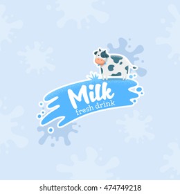 Milk Label, Logo, Emblem. Vector