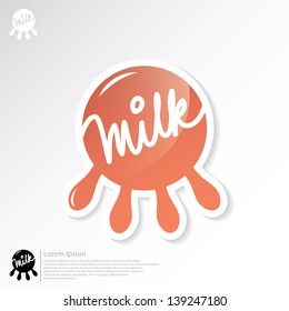 Milk label - vector illustration