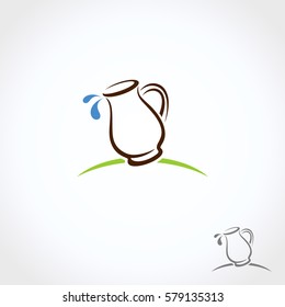 Milk labels and icons set. Vector