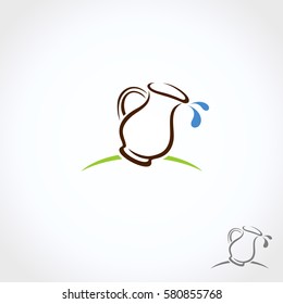 Milk labels and icons set. Vector