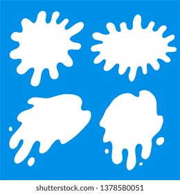 Milk labels vector set. Splash and blot design, shape creative illustration