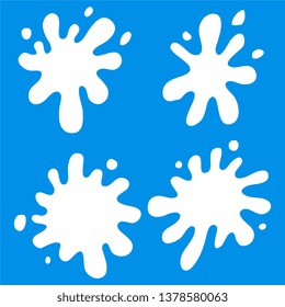 Milk labels vector set. Splash and blot design, shape creative illustration