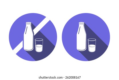 milk lactose violet vector icon on white background food allergy