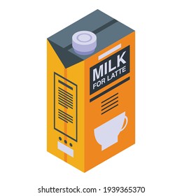 Milk for latte icon. Isometric of Milk for latte vector icon for web design isolated on white background