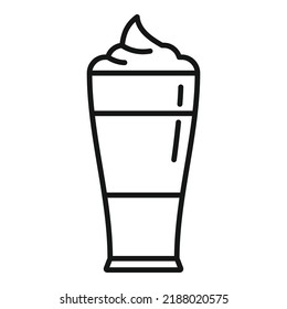 Milk latte icon outline vector. Cafe glass. Cream mocha