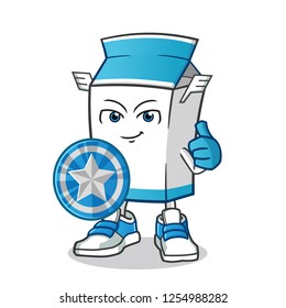 milk leader mascot vector cartoon illustration