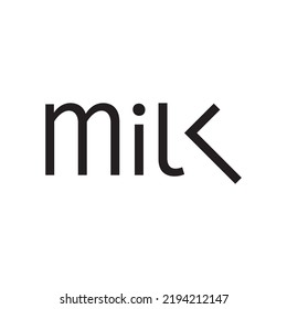 MILK letter logo design vector