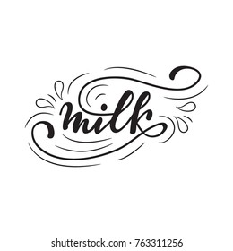 Milk Lettering Logo. Vector illustration.