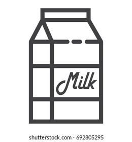 Milk line icon, food and drink, dairy sign vector graphics, a linear pattern on a white background, eps 10.