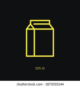 icono de línea de leche, ilustración del vector de contorno.