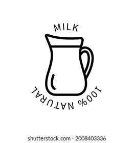 Milk Line Icon Is In A Simple Style. Vector sign in a simple style isolated on a white background. Original size 64x64 pixels.