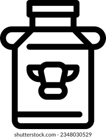 Icono de la línea de la leche - Icono único, vector 