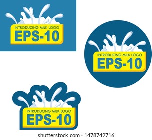milk logo with 3 item example logo