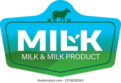 Milk logo, dairy logo, farm fresh milk, cow milk logo