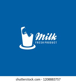 Milk Logo Design Vector. Healthy Fresh Milk Logo Template