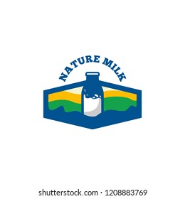 Milk Logo Design Vector. Healthy Fresh Milk Logo Template