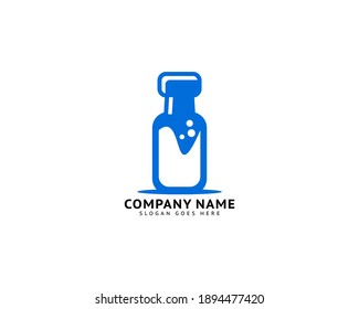Milk Logo Design Vector, Healthy Fresh Milk Logo Template