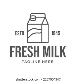 Milk Logo Design Vector. Healthy Fresh Milk Logo Template