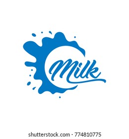 Milk Logo and Labels Designs with Lettering
