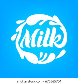 Milk Logo Splash Vector Badge Logotype Stock Vector (Royalty Free ...