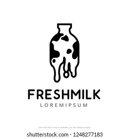 Milk Logo Template Design Vector, Emblem, Concept Design, Creative Symbol, Icon