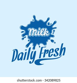 Milk logo template for groceries, agriculture stores, packaging and advertising