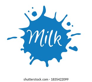 Milk Logo Templates Icon, Dairy Product Labels, Vector Illustration, hand drawn lettering