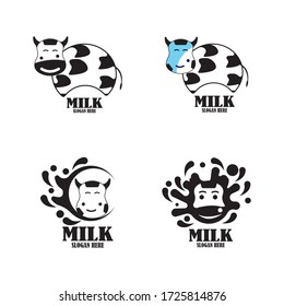 Milk logo vector template.Label,sticker,icon.Symbol for milk and skim
