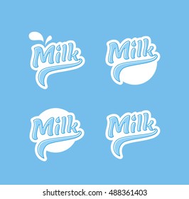 Milk logos set vector