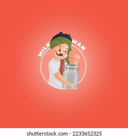Milk man vector mascot logo template.