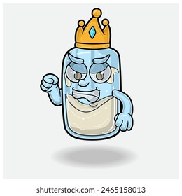 Milk Mascot Character Cartoon With Angry expression. For brand, label, packaging and product. Vector Illustrations