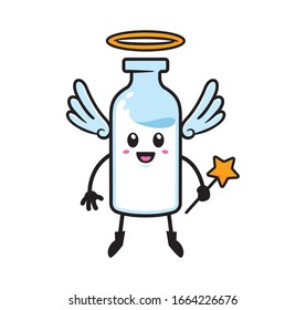 Milk mascot character design vector