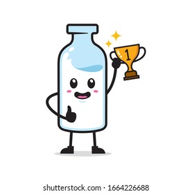 Milk mascot character design vector
