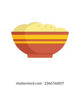 Vector plano del icono de la papa de mash de leche. Plato hervido. Comida de cuchara aislada