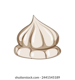 caricatura de merengue de leche. tapa de limón, boceto de pasta, ver signo de merengue de leche de fresa. símbolo aislado ilustración vectorial