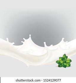 milk and mint vector realistic illustration