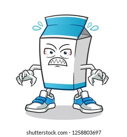 milk monster mascot vector cartoon illustration