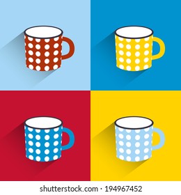 Milk mug. Vector color concept.