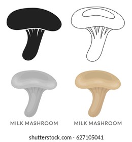 Milk mushroom icon in cartoon style isolated on white background. Mushroom symbol stock vector illustration.