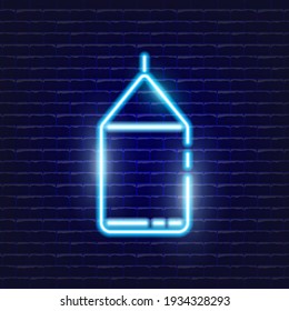 Milk neon icon. Glowing Vector illustration icon for mobile, web and menu design. Food concept.