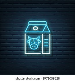 Milk Neon Sign Vector Elements