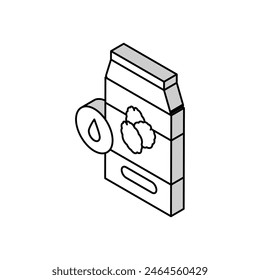 milk oat package isometric icon vector. milk oat package sign. isolated symbol illustration