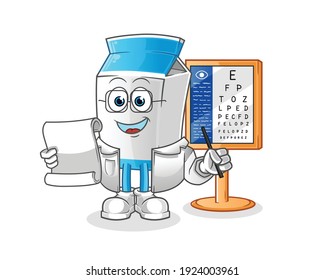 milk oculist cartoon. cartoon mascot vector
