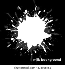 Milk on  black background. Vector illustration. Eps10