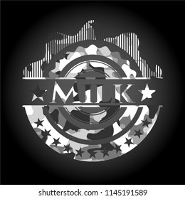 Milk on grey camo pattern