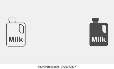 Milk outline and filled vector icon sign symbol