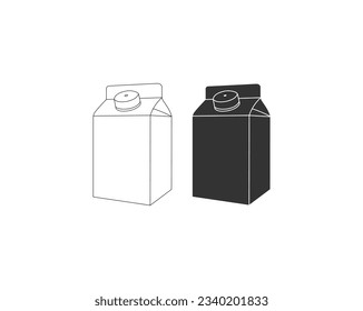 Milk outline icon.Thin line black milk icon, flat vector simple element illustration.outline symbol of breakfast for web design or mobile app. vector illustration on white background. EPS 10.