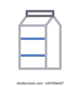 milk pack color line vector icon