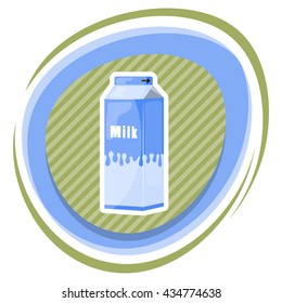 Milk pack colorful icon