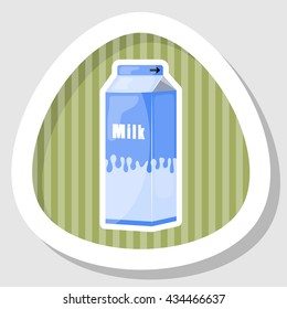 Milk pack colorful icon. Vector illustration in cartoon style